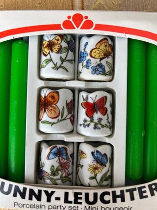 Mini porta candele in ceramiche decorata