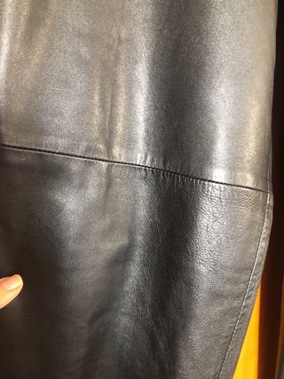 Pantalon cuero vintage negro