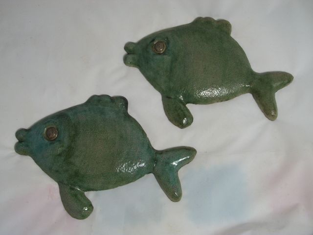 Pesce decorativo in ceramica