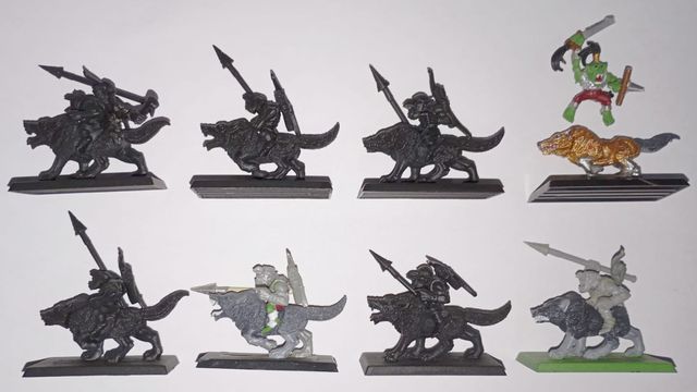 8 jinetes de lobo goblin