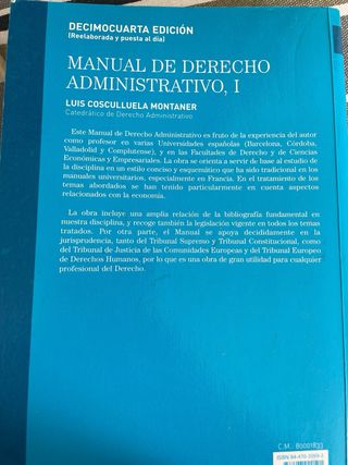 MANUAL DE DERECHO ADMINISTRATIVO (T. I) (14ª ED.)