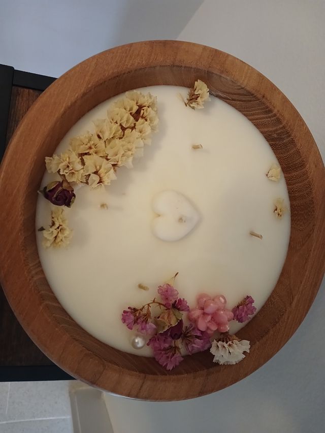 VELA CUENCO DE MADERA