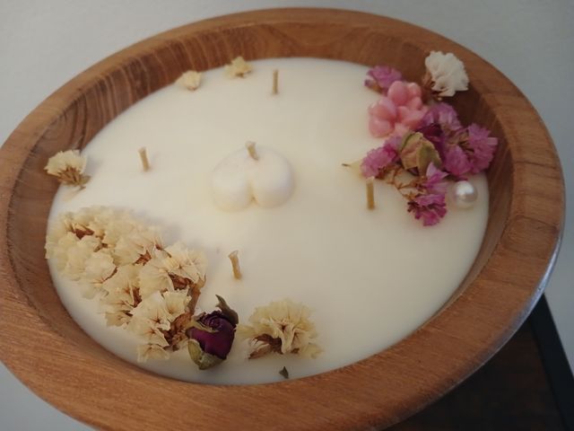 VELA CUENCO DE MADERA