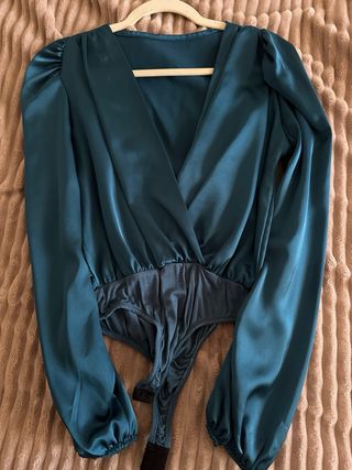 Camicia body verde ottanio