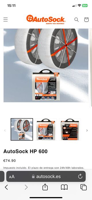 Cadenas para nieve tela Autosock 600