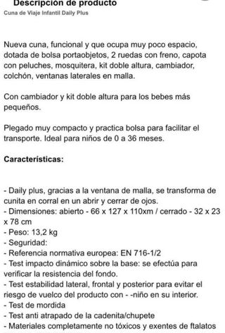 Cuna/parque/viaje CAM DAILY PLUS 