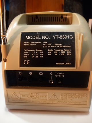 RADIO TELEVISION PORTATIL DE LOS 80