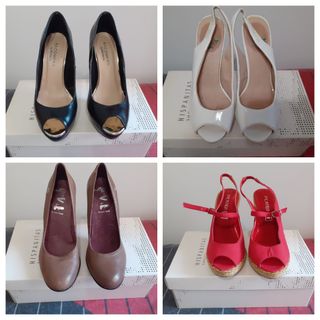 Lote 4 pares de zapatos mujer piel 36