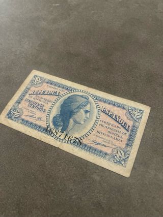 Billete 1937 50 centimos República española