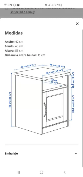 Mesilla de noche de ikea