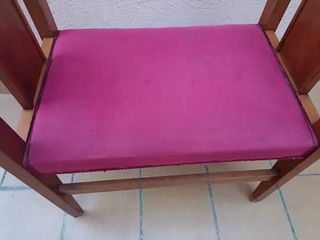 Banqueta  de brazos vintage cpn marquetería