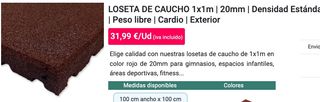suelo losetas caucho gimnasio ancho 3,5 i 2,5