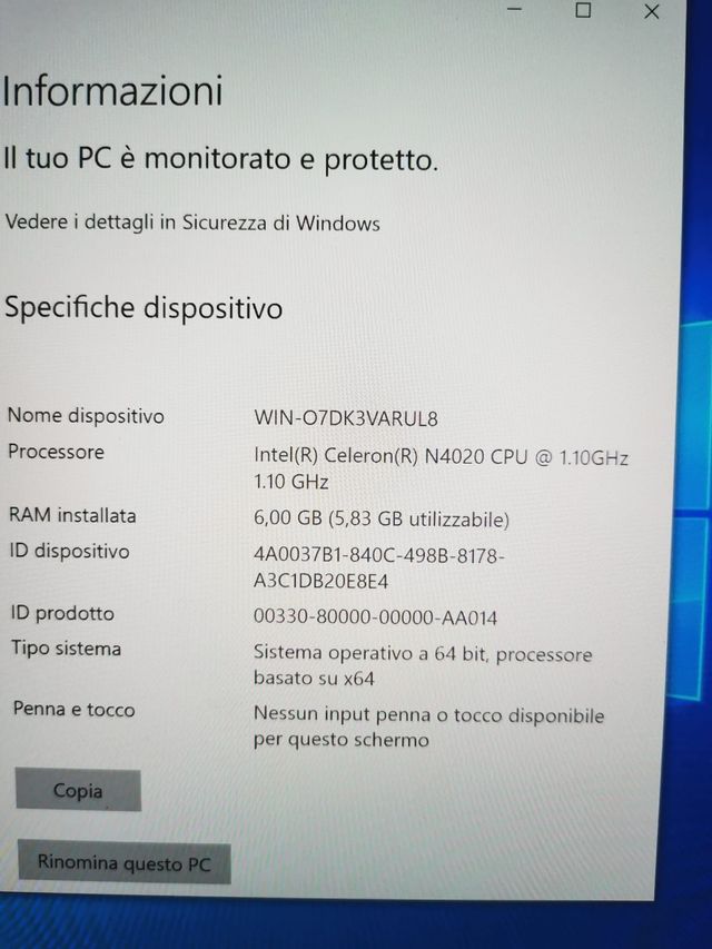 Laptop 13 pollici funzionante