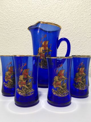 Juego vasos y jarra vintage