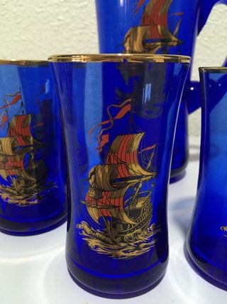 Juego vasos y jarra vintage