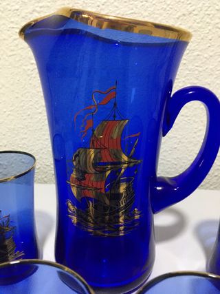 Juego vasos y jarra vintage