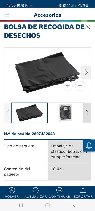 Saco para eliminación (PE) BOSCH. Paquete 10ud.