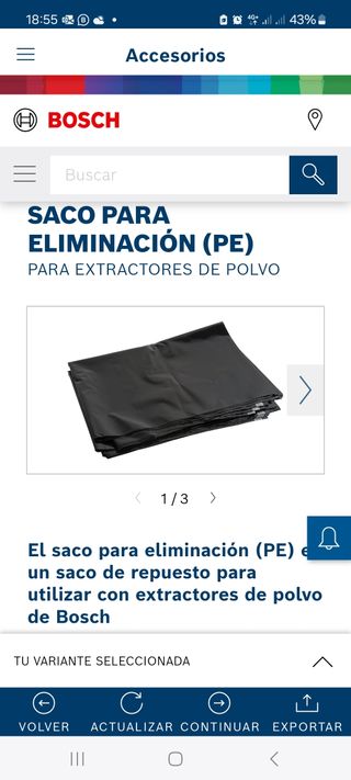 Saco para eliminación (PE) BOSCH. Paquete 10ud.