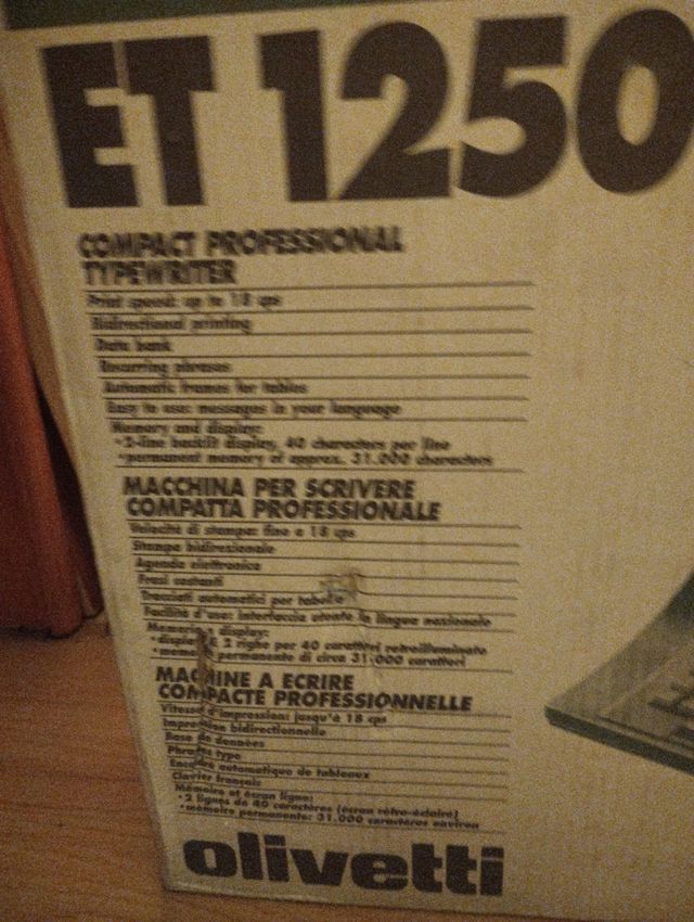Maquina Escribir Olivetti ET 1250 MD. 99