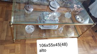 Mesa de centro de salón. Doble cristal.