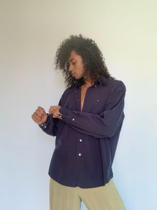 Camisa azul marino XXL