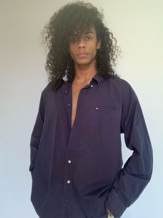 Camisa azul marino XXL