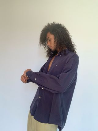 Camisa azul marino XXL