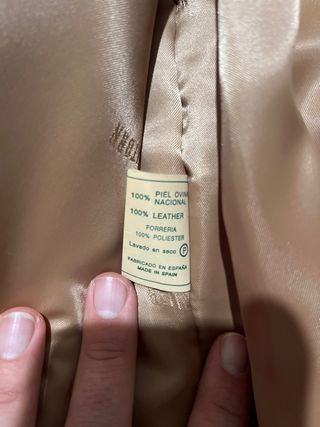 chaqueton de piel color camel