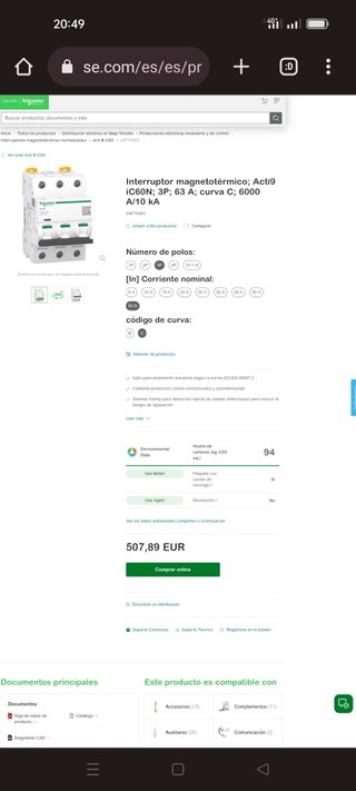 SCHNEIDER 3P 63 AMPERIOS
