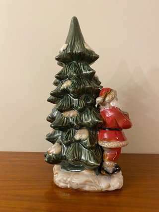 Árbol de Navidad de porcelana con Papá Noel