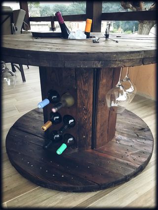 ♻️MESAS BOBINAS CARRETE MADERA CABLE CHILLPALET 🧵‼️