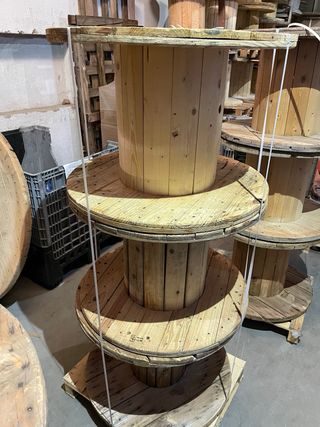 ♻️MESAS BOBINAS CARRETE MADERA CABLE CHILLPALET 🧵‼️