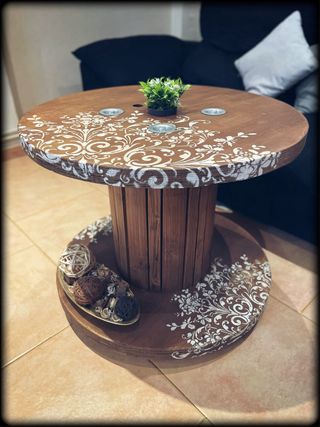 ♻️MESAS BOBINAS CARRETE MADERA CABLE CHILLPALET 🧵‼️