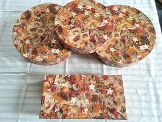 Lotto di 4 scatole decorate idea regalo di Natale