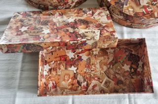 Lotto di 4 scatole decorate idea regalo di Natale