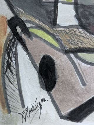 Cuadro estilo cubista ORIGINAL pintado a mano