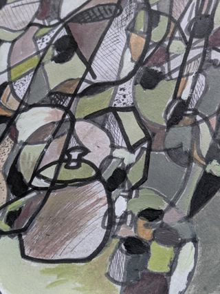 Cuadro estilo cubista ORIGINAL pintado a mano