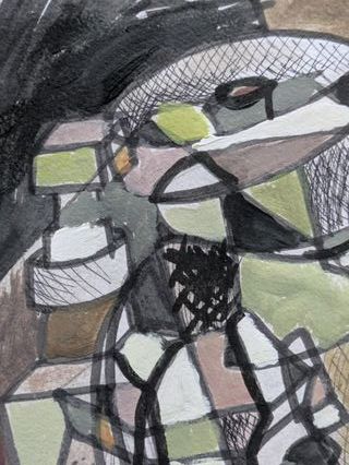 Cuadro estilo cubista ORIGINAL pintado a mano