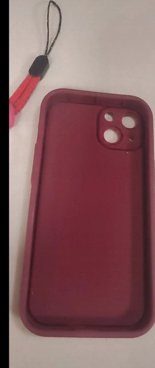 Funda para iPhone 13 burdeos y correa