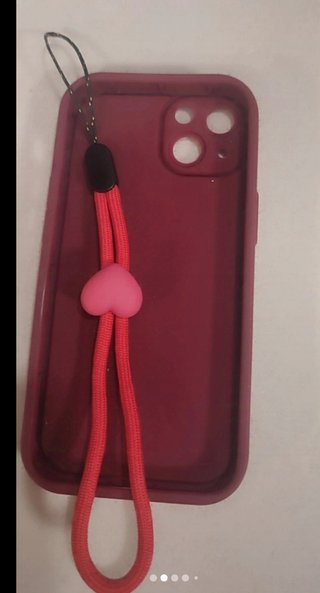 Funda para iPhone 13 burdeos y correa