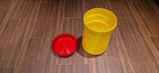 Taburete contenedor bote Cola Cao