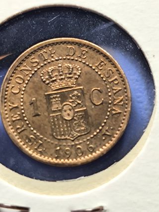 Lote 2 Monedas 1 Céntimo Alfonso XIII 1909 y 1913