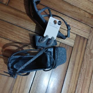 ZANDALIAS PLATEADAS +PENDIENTES A JUEGO