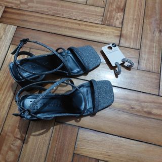 ZANDALIAS PLATEADAS +PENDIENTES A JUEGO