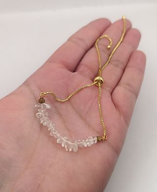 Pulsera de Cuarzo Cristal Ajustable de Acero Inoxi