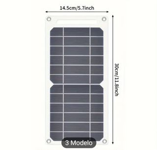 CARGADOR SOLAR  7 WAT CON USB MEDIDA ANTI APAGON