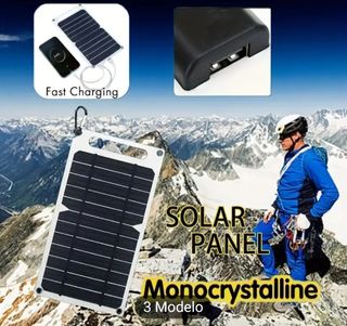 CARGADOR SOLAR  7 WAT CON USB MEDIDA ANTI APAGON