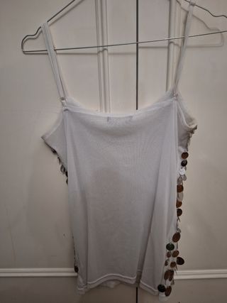 TOP lentejuelas plata.