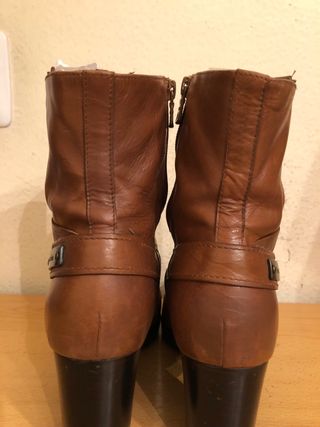 NERO GIARDINI - botines piel Camel tacón 41