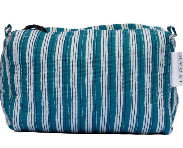 Neceser de algodón con estampado hecho a mano